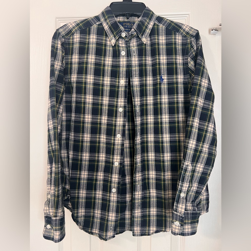 Polo Ralph Lauren Boy’s button down  Shirt - Navy and Green